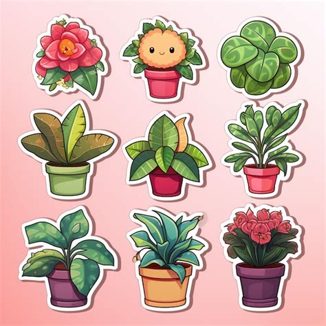 Um Conjunto De Plantas De Casa De Desenho Animado Diferentes