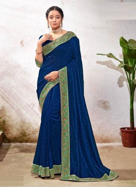 Saroj Sanjh Fancy Latest Festive Wear Vichitra Silk Designer Saree