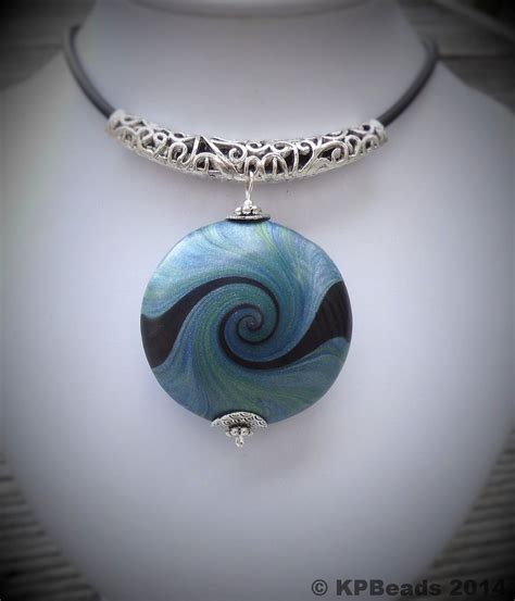 Polymer Clay Swirl Pendant Necklace By Kpbeads Polymer Clay Pendant