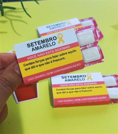 Chiclete Personalizado Setembro Amarelo Elo Produtos Especiais