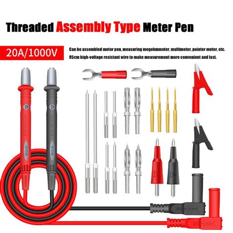 Kit De Cables De Prueba De Mult Metro De 22 Piezas Sonda De Silicona