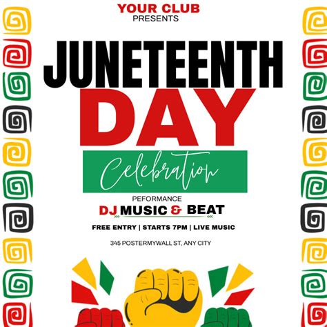 White Maximalist Juneteenth Celebration Inst Template Postermywall