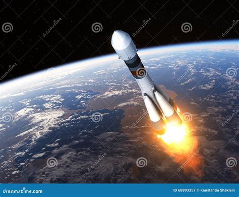 Portador Rocket Launch Da Carga Ilustração Stock Ilustração de