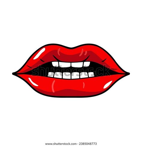 Female Lips Teeth Isolated On White Stock Vector Royalty Free