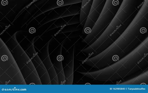 Fondo 3d Abstracto Negro Con Líneas Onduladas Bonito Tapiz Para El