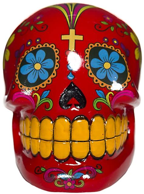 Sugar Skull Coin Bank Red Day Of The Dead Skull Sugar Skull Skull