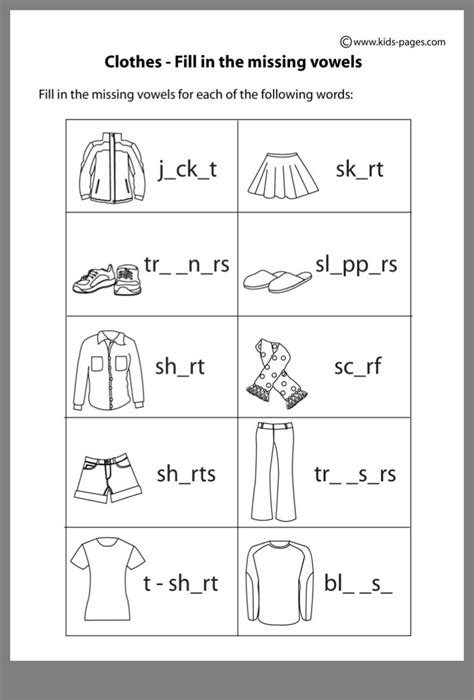 Top 64 Imagen Ejercicios De La Ropa En Ingles Para Niños Abzlocal Mx