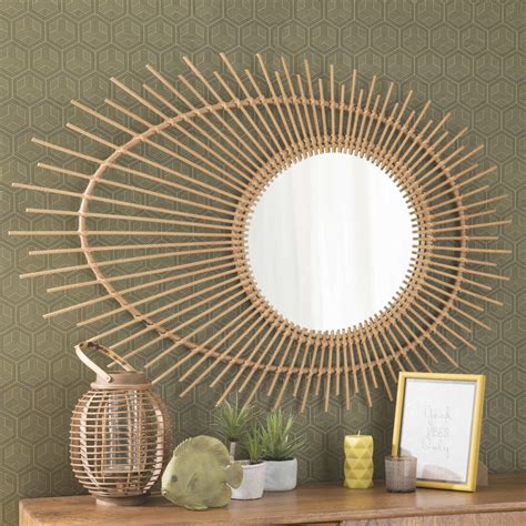 Miroir En Rotin H Cm Rozana Maisons Du Monde