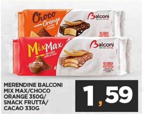 Merendine Balconi Mix Max Choco Orange G Snack Frutta Cacao G