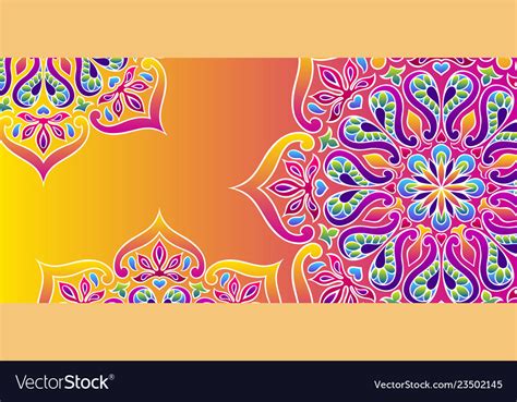 Indian Ornamental Background Ethnic Folk Mandala Vector Image