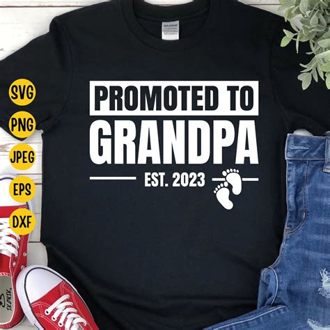 Promoted To Grandpa Est Svg Pregnancy Announcement Etsy