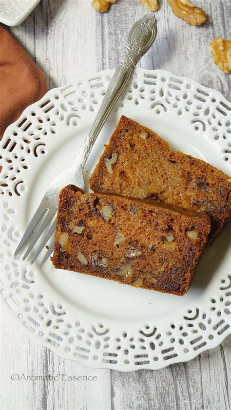 Eggless Date Walnut Cake Date Walnut Loaf Aromatic Essence