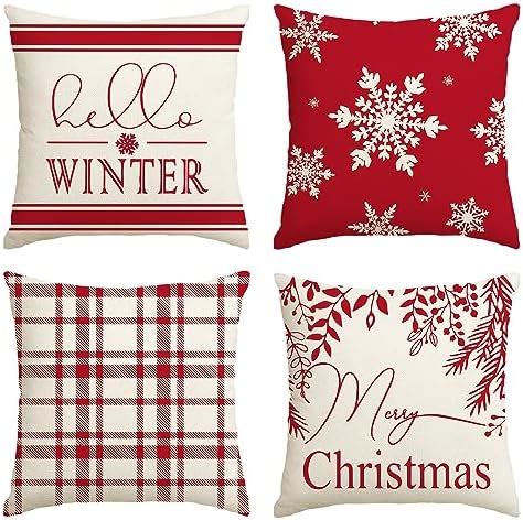 Amazon Avoin Colorlife Merry Christmas Hello Winter Buffalo Plaid