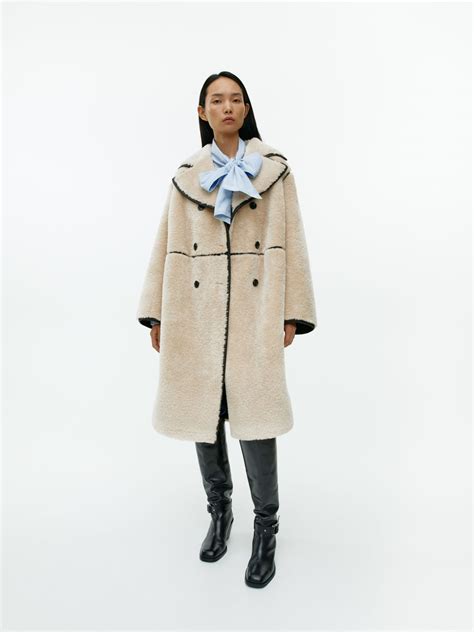 Faux Fur Coat - Beige - ARKET