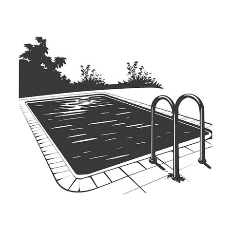 Premium Vector Silhouette Swimming Pool Black Color Only