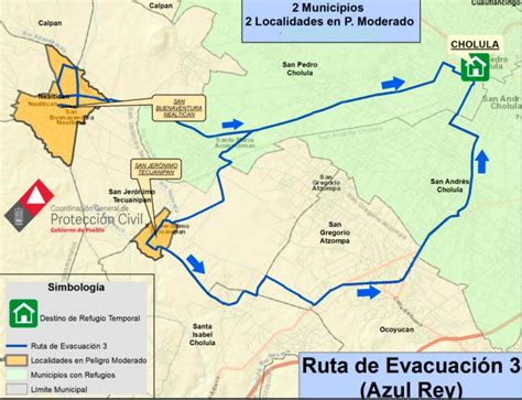 Hay 10 rutas de evacuación del Popocatépetl 2025