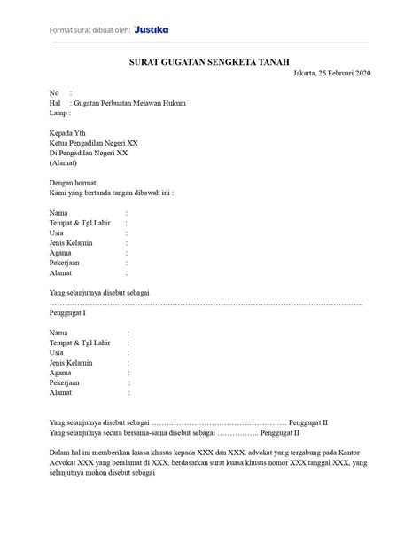 Surat Gugatan Perdata Cara Membuat Hingga Contohnya