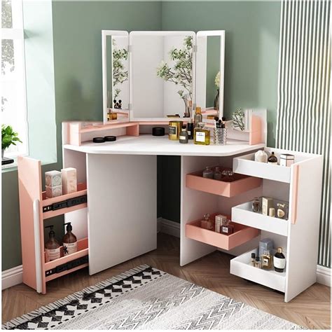 Toilette Vanity Makeup Desk Angolo Toeletta Con Specchio Vanity Table