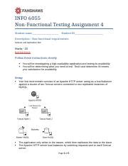 InClass 4 FailoverTesting Docx INFO 6055 Non Functional Testing