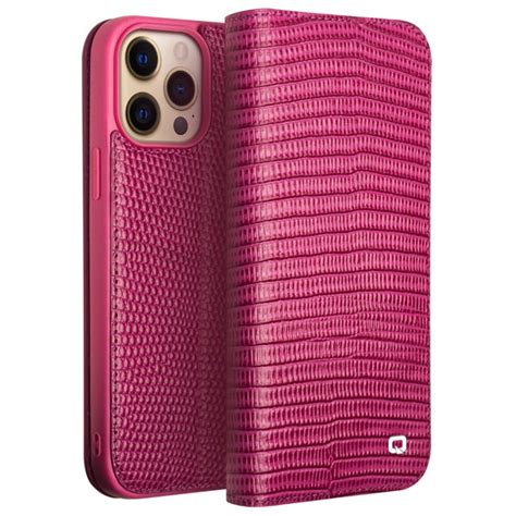 QIALINO Eleganckie Skórzane Etui do iPhone 14 Pro Max różowe RencaGSM