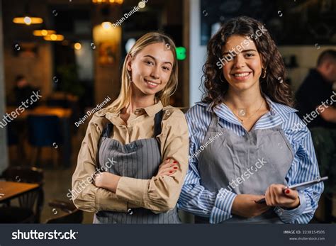 Two Waitresses Work Same Shift Together Stock Photo 2238154505