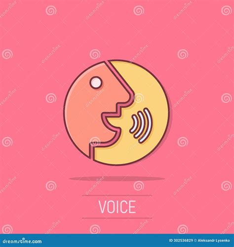 Comando De Voz Con Icono De Ondas De Sonido En Estilo Cómico Pictograma De Ilustración De