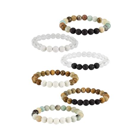 Pcs Lava Stone Bead Bracelet Natural Gemstone Stretchy Bracelets