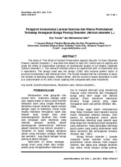 Pengaruh Konsentrasi Larutan Sukrosa Dan Waktu Perendaman Terhadap