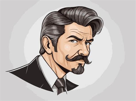 Vector De Dibujo De Bigote Sobre Un Fondo Blanco Vector Premium