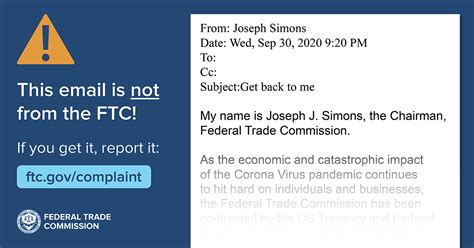 The FTC Chairman is not writing to you | FTC Consumer Information