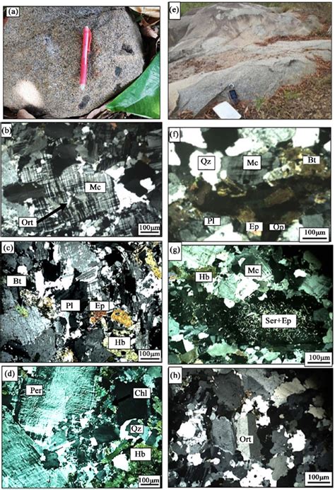 Macroscopic And Microscopic Photographs Of Monzonites And Download