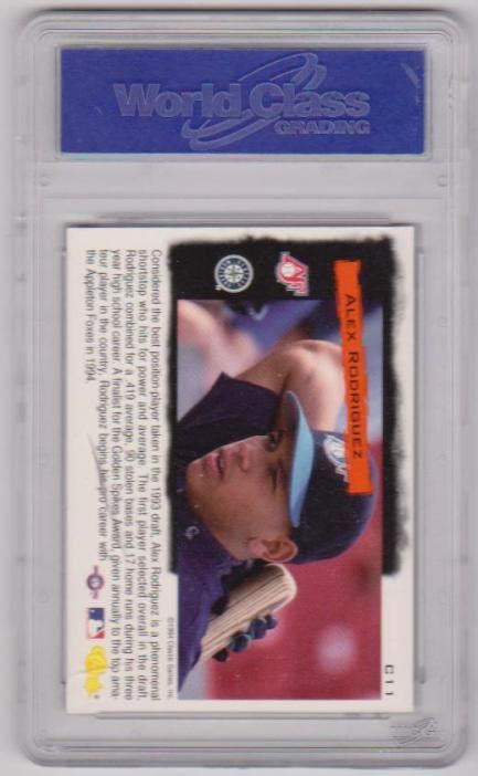 Rookie Graded Gem Mint 10 Alex Rodriguez 1994 Classic Cream Of The