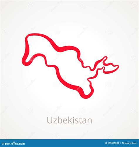 Uzbekistan Outline Map Stock Vector Illustration Of Contour 109818032