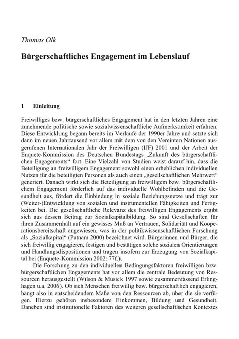 PDF Bürgerschaftliches Engagement im Lebenslauf In Naegele Gerhard