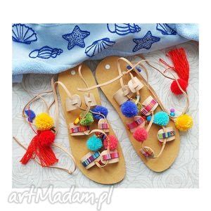 Buty handmade Paputy Kapcie bambosze boho prezent ღ art Madam pl