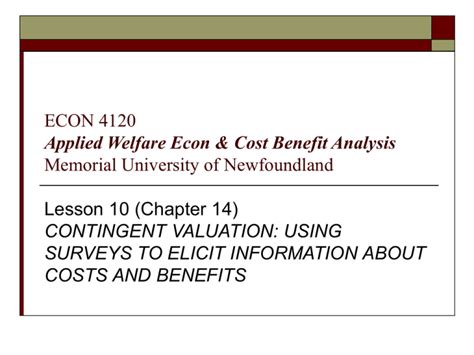 Contingent Valuation Methods