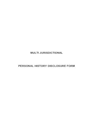 Fillable Online Multi Jurisdictional Personal History Disclosure Form