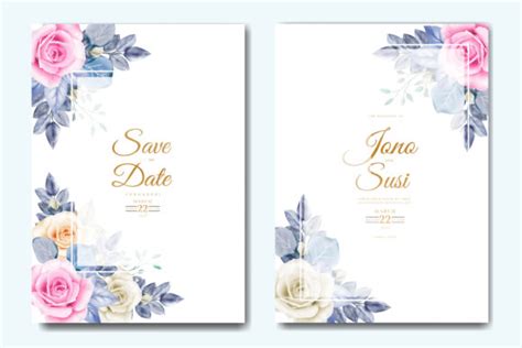 Beautiful Rose Wedding Invitation Card Graphic By Ningsihretno262 · Creative Fabrica