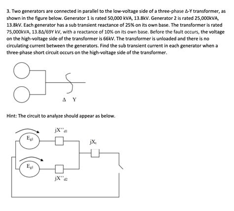 Solved 3 Two Generators Are Connected In Parallel To Th