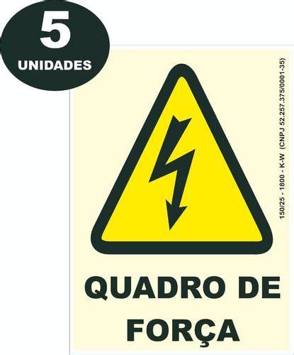 Kit 5 Placas Sinalização A5a Quadro De Força Abnt It20 Afonso