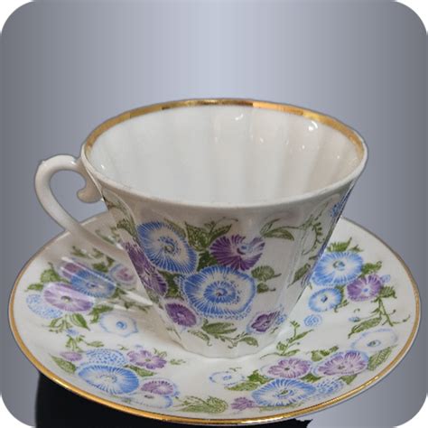 Tea Cup And Saucer Lomonosov Imperial Porcelain Lfz Blue Flowers Hand