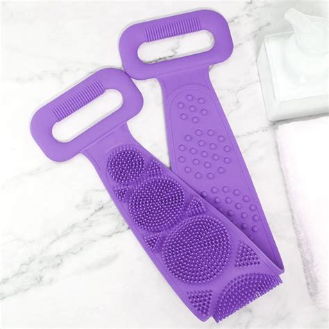 Silicone Body Scrubber Bath Towel Belt 2 Sided Exfoliating Shower Wash 購入