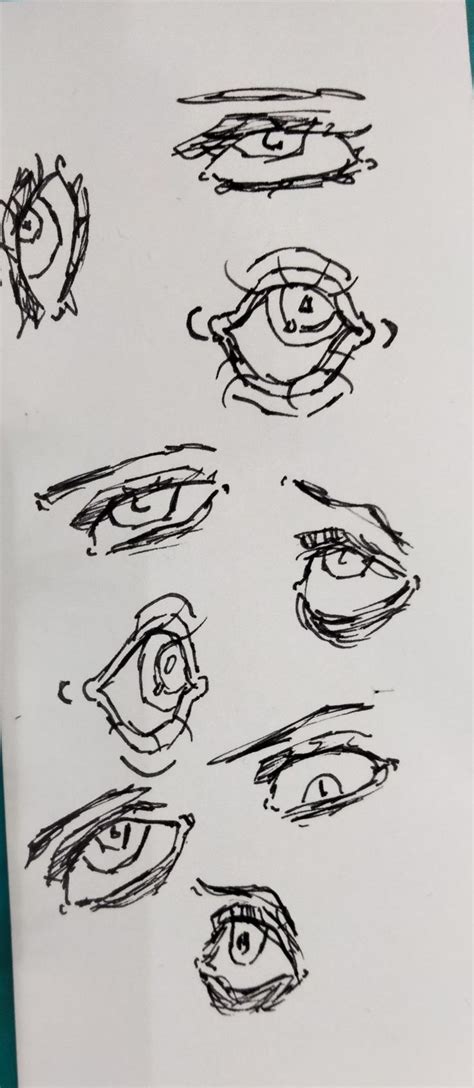 Several Different Types Of Eyes Drawn On Paper