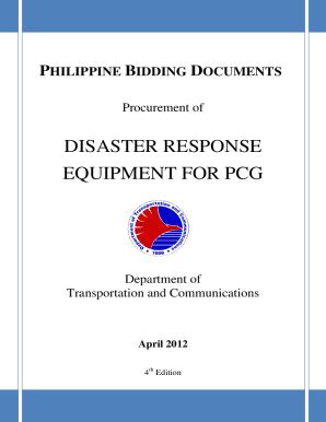 Fillable Online Pdb For Procurement Of Disaster Response Equipment For