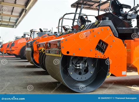 Paving Roller Compactor for Road Works in the Construction Site. Stock Image - Image of operator ...