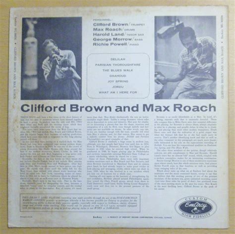 【目立った傷や汚れなし】レコード〈 Lp〉クリフォード・ブラウン マックス・ローチ Clifford Brown And Max