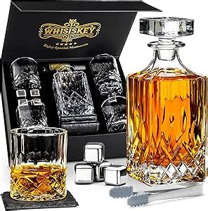 WHISISKEY Whiskey Decanter Set 700ML Classic Carafe Whiskey Gift