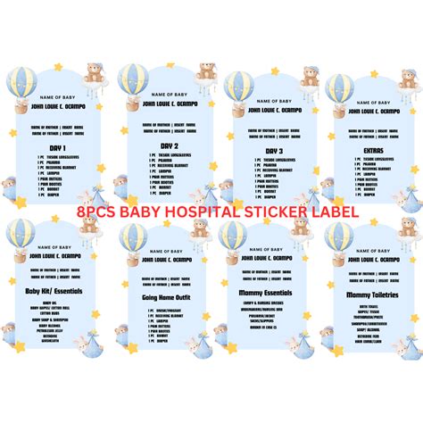 Baby Hospital Documents And Checklist Sticker Label Shopee Philippines