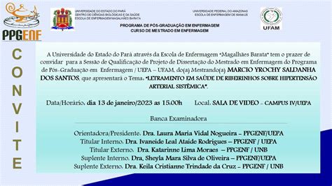 Convite Qualifica O De Projeto De Disserta O Turma