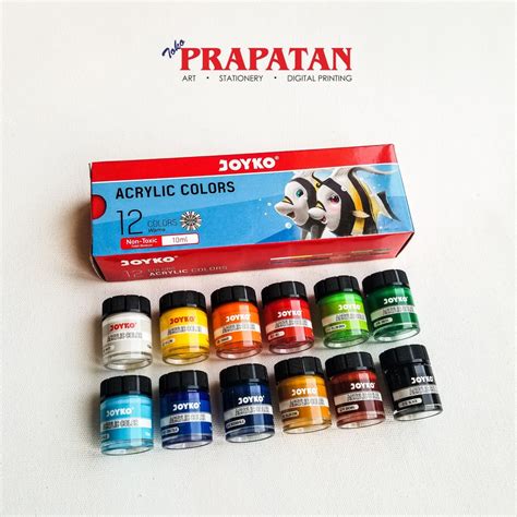 Jual Joyko Acrylic Paint 12 Warna 10ml Cat Akrilik Joyko Shopee